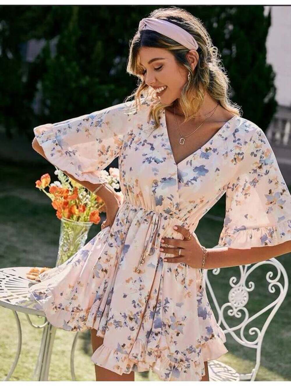 Floral print summer dress